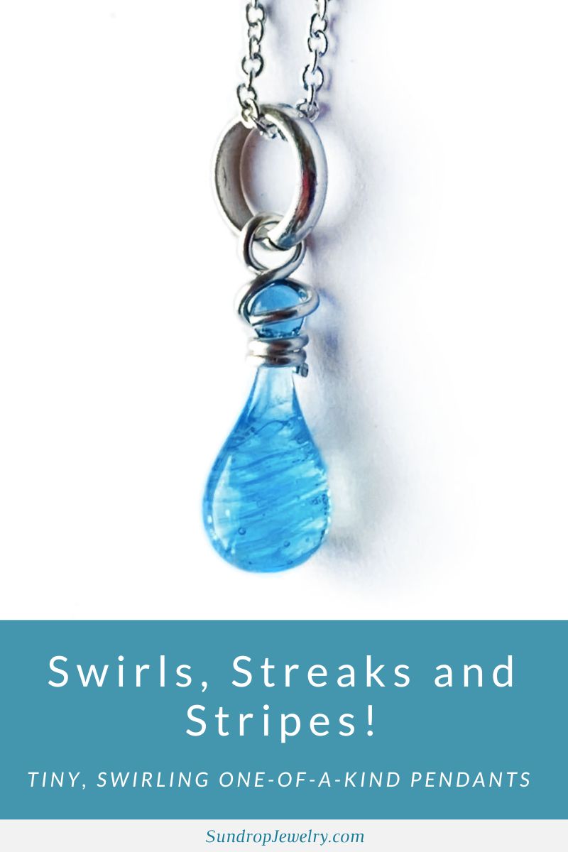 Tiny, swirling one-of-a-kind pendants!
