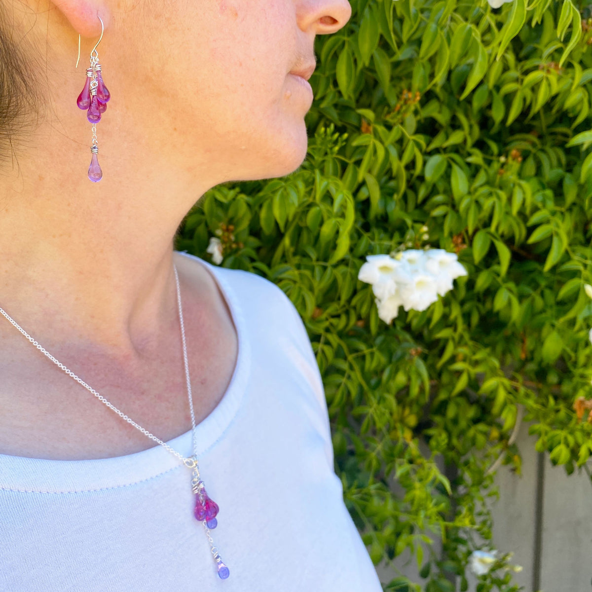 Collina Necklace, Magenta - Sundrop Jewelry