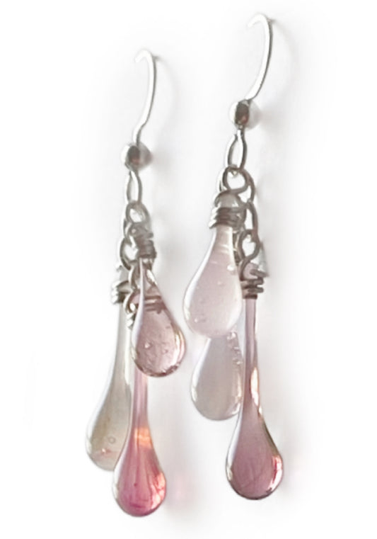 Dusty Rose Trio Earrings