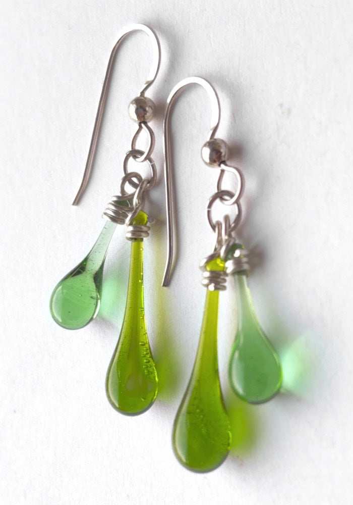 Duet Earrings, Forest Mist - Sundrop Jewelry