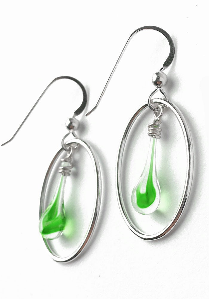 Green Tornado Cameo Earrings - Sundrop Jewelry