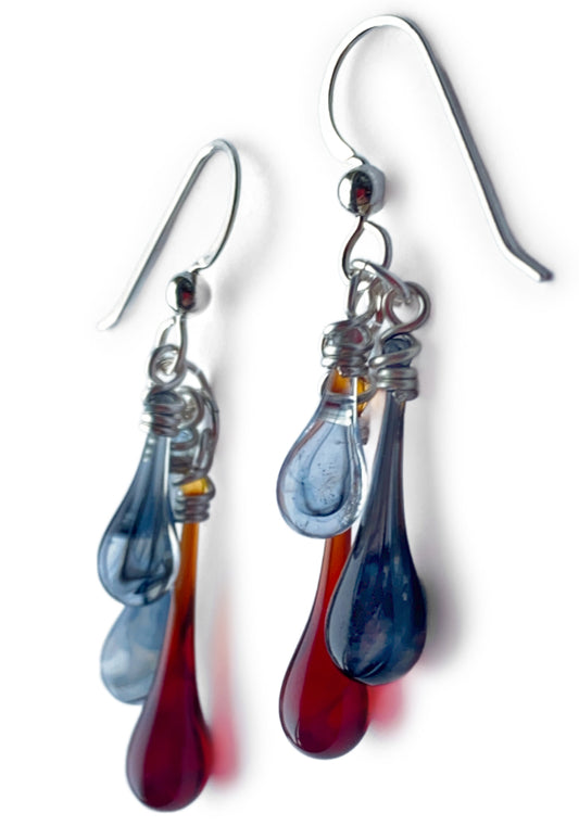 Fire and Smoke Trio Earrings