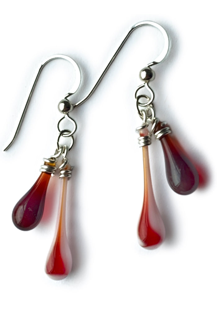 Duet Earrings - Strawberry Red