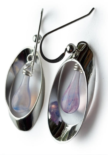 Blossoms Small Ribbon Oval Earrings