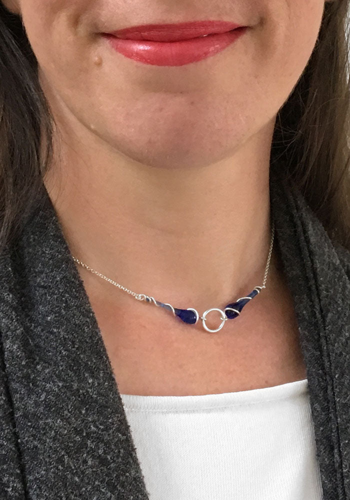 Libra Choker Necklace - glass Necklace by Sundrop Jewelry