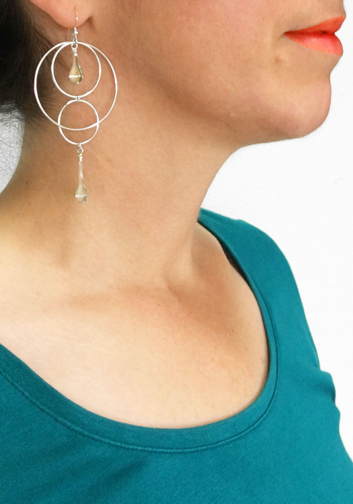 Orbital Motion Earrings, large - glass Earrings by Sundrop Jewelry