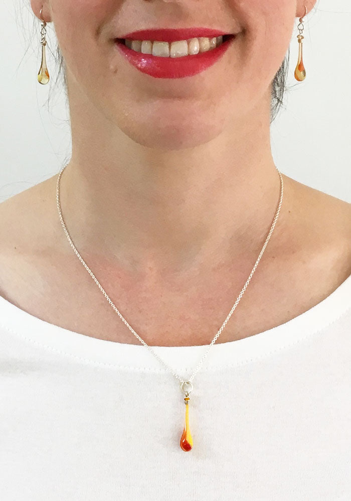 Fiddlehead Maressa Pendant - glass Necklace by Sundrop Jewelry