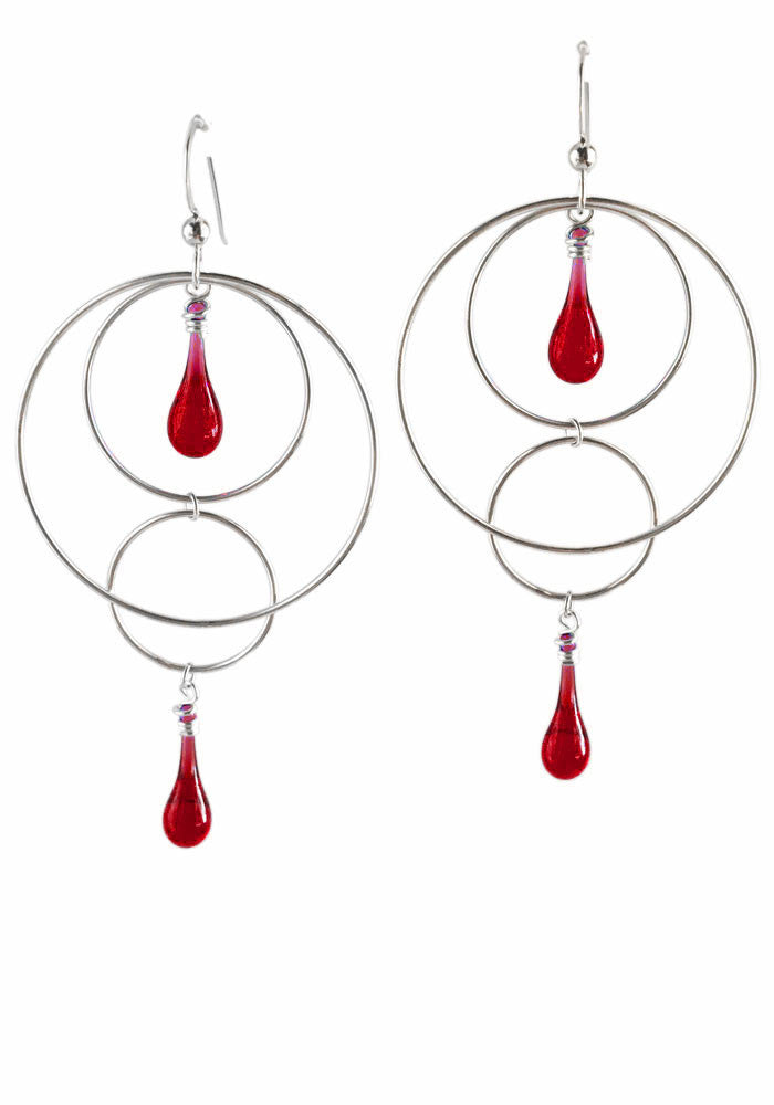Orbital Motion Earrings, large - glass Earrings by Sundrop Jewelry