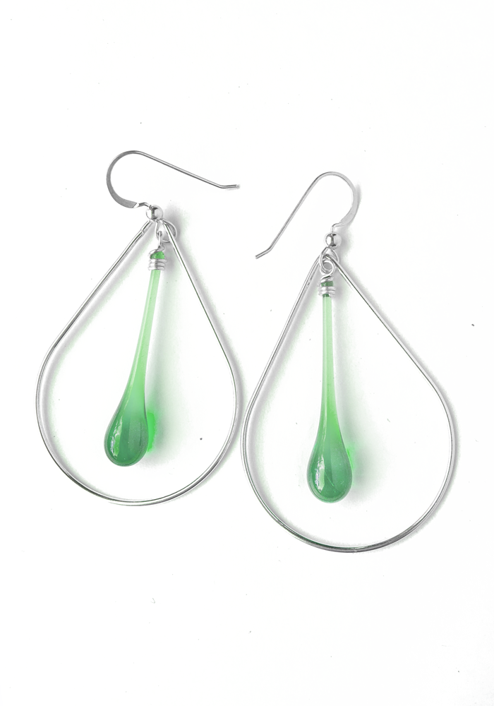 Laceleaf Earrings - glass Earrings by Sundrop Jewelry