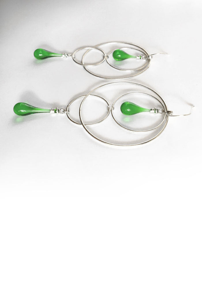 Orbital Motion Earrings, large - glass Earrings by Sundrop Jewelry