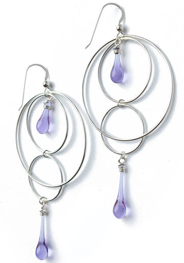 Orbital Motion Earrings, large - glass Earrings by Sundrop Jewelry