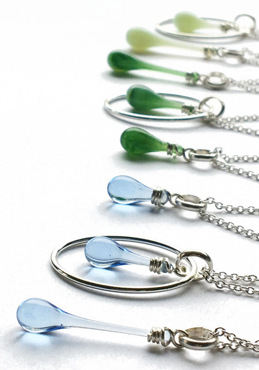 Fiddlehead Cameo Necklace - glass Necklace by Sundrop Jewelry