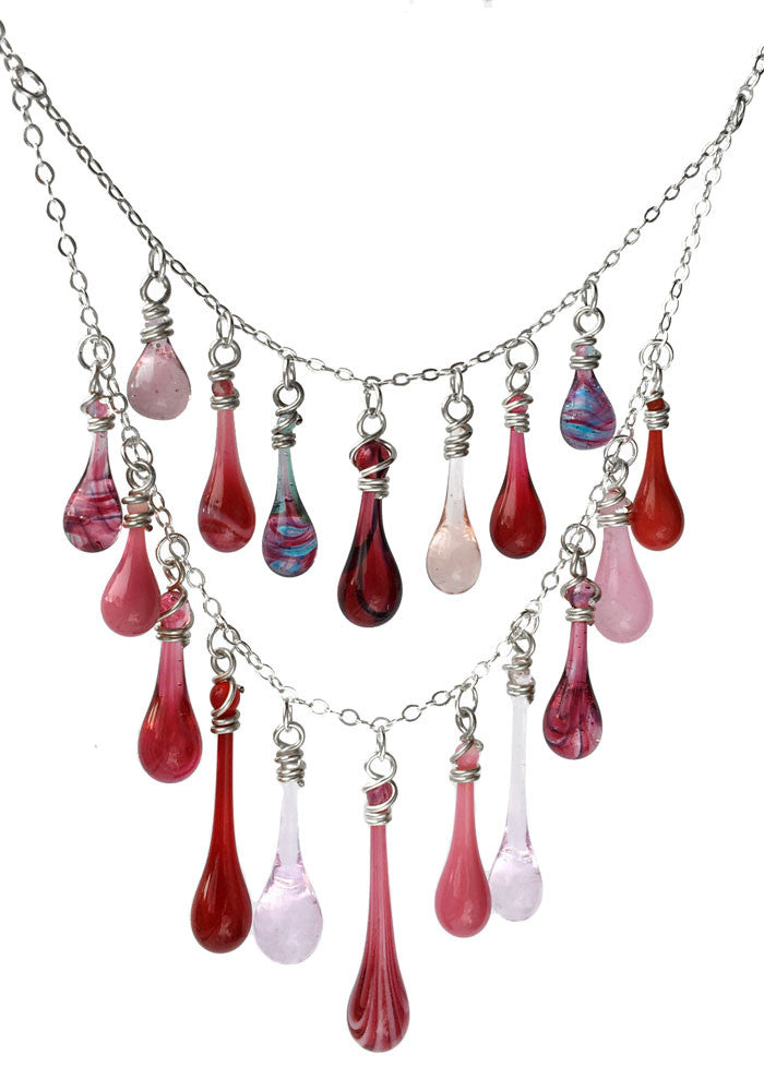 Pinks and Purples Waterfall Necklace - Sundrop Jewelry