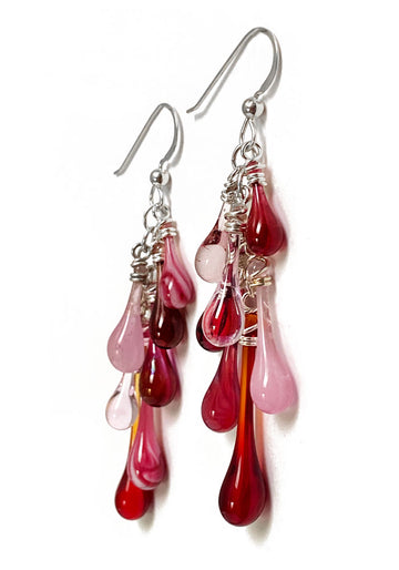 Pink Waterfall Earrings