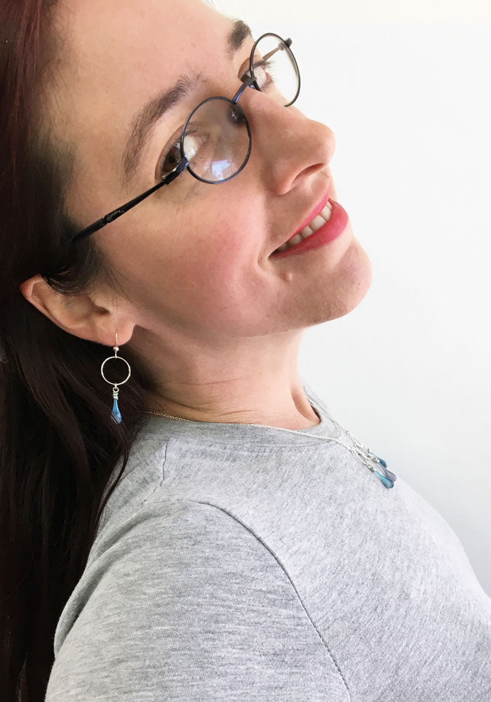 Jadeite Meteorite Earrings - glass Earrings by Sundrop Jewelry