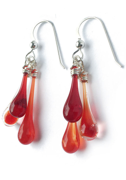 Red Tornado Trio Earrings