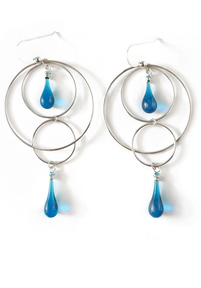 Orbital Motion Earrings, large - glass Earrings by Sundrop Jewelry