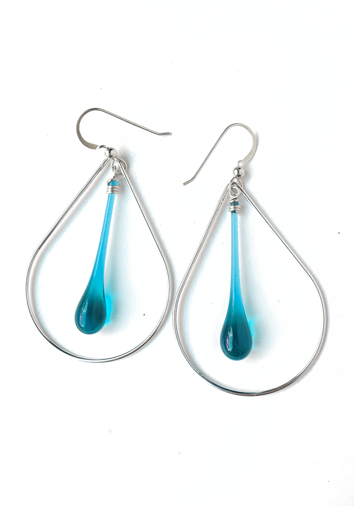 Laceleaf Earrings - glass Earrings by Sundrop Jewelry