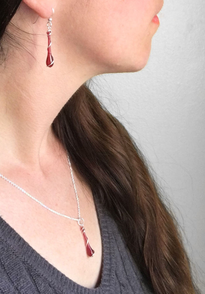 October Birthstone: Watermelon Tourmaline - glass Jewelry by Sundrop Jewelry